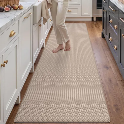 Vista 47 de DEXI Alfombrillas de cocina acolchadas antifatiga, 23 x 59 pulgadas beige (2-Beige)