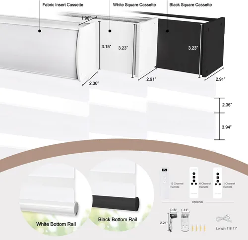 Vista 7 de Persianas motorizadas de cebra, persianas automáticas de oscurecimiento del 85% para ventanas interiores compatibles con HomeKit, Alexa, Google