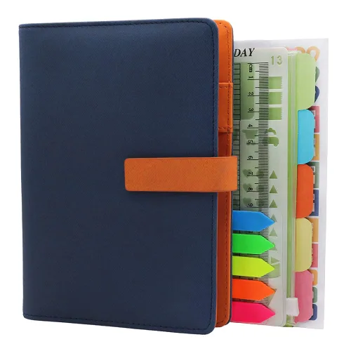 Vista 40 de HXRTANGS A5 Refillable Notebook, Ring Binder Journal Personal Organizer with Lined Paper + Planner Stickers + Subject Dividers + Index Tabs +