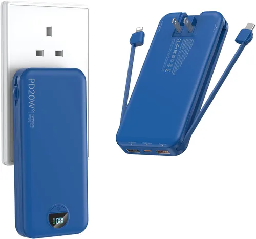Vista 19 de Ffnpua Cargador portátil Power Bank 10000mAh PD20W con cables incorporados