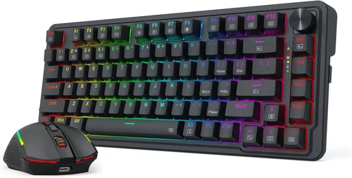 Vista 13 de Redragon Teclado inalámbrico para juegos S144 Combo, K617 PRO 60% + mouse K617 + M693