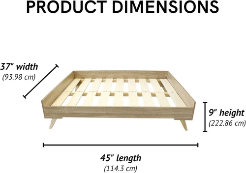 Vista 7 de Midlee Marco de cama elevado de madera para perro, tamaño grande