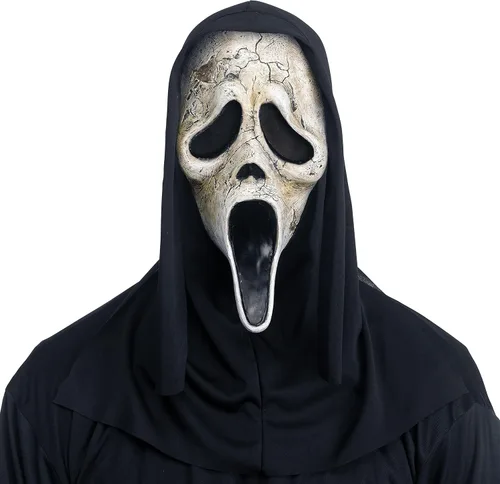 Vista 4 de Fun World Accesorio para disfraz de máscara envejecida de cara fantasma con licencia