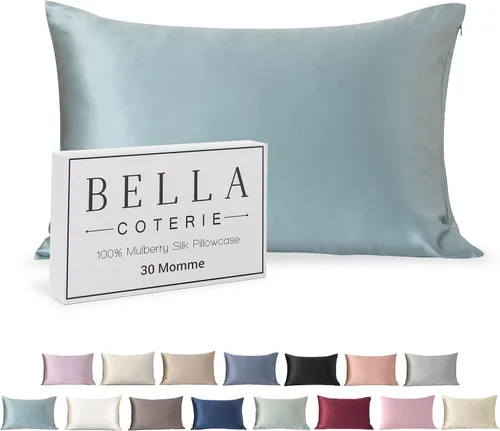 Vista 17 de Bella Coterie - Funda de almohada de seda de lujo para cabello y piel Champán