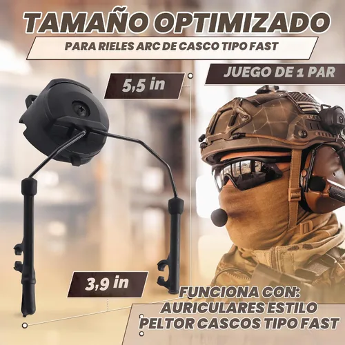 Vista 2 de Adaptador de riel ARC para auriculares tácticos – Compatible con Peltor Comtac II/III, Earmor M31/M32, Sordin – Se ajusta a cascos FAST, MICH, EXFIL