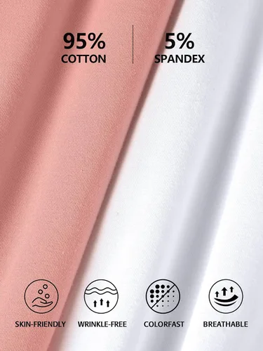 Vista 26 de Camisa Attraco de algodón, con tirantes estilo espagueti, con brasier incorporado, 2 paquetes, para mujer