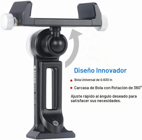 Vista 5 de SHINEWEE Adaptador de montaje de trípode de metal, cola de milano Arca y montaje de tornillo de 1/4 pulgadas, base vertical y horizontal ajustable