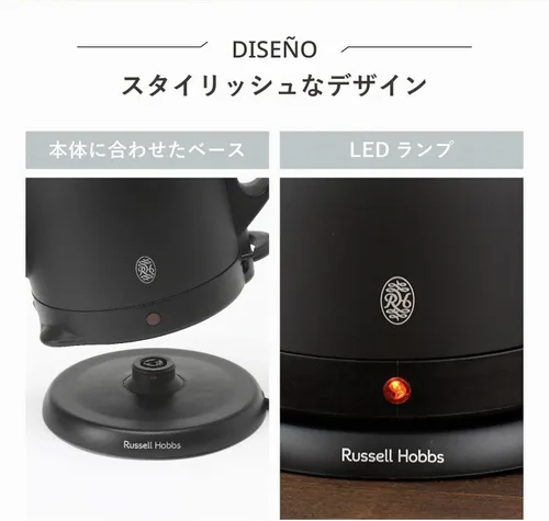 Vista 7 de Russell Hobbs cafe hervidor 0.8L negro mate 7408JP-88