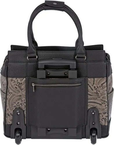 Vista 4 de JKM & Company Bolsa con ruedas para laptop para mujer, maletín con ruedas para laptop de 13 a 17 pulgadas
