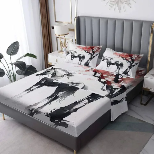 Vista 35 de Juego de sábanas de tamaño individual, sábanas de oso – Sábanas y fundas de almohada de microfibra de 3 piezas, juego de sábanas con patrones de Aa