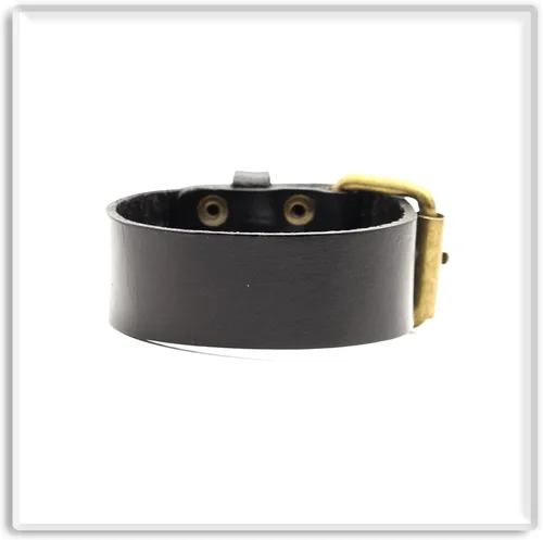 Vista 2 de Xusamss Pulsera de cuero ajustable con hebilla de cinturón punk rock