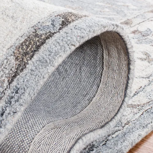 Vista 5 de SAFAVIEH Suzani Collection - Alfombra decorativa de 2 x 3 pies, gris y marfil, lana bohemia hecha a mano, ideal para zonas de alto tráfico