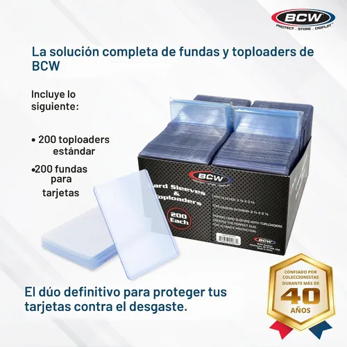 Vista 2 de BCW Combo de fundas para tarjetas y cargadores superiores, estándar de 20