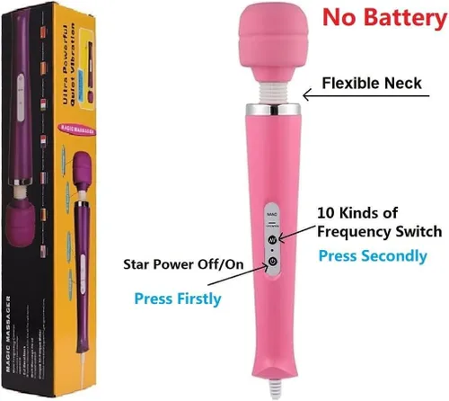 Vista 2 de Gajoin - Masajeador vibratorio eléctrico de mano grande para mujer, para adultos, recuperación deportiva, dolor ACH, hombro, cuello, pierna, mano