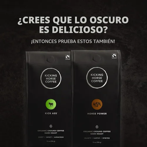 Vista 2 de Kicking Horse Coffee, Grizzly Claw, Café de tueste oscuro, molido, 10 oz - Orgánico certificado, Comercio justo, Café kosher