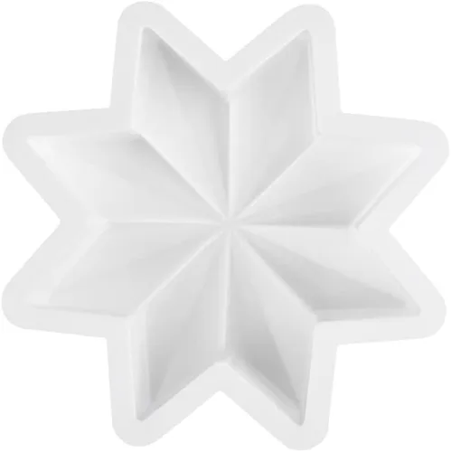 Vista 4 de Molde para pastel de gasa con forma de estrella, molde de silicona para hornear mousse de 7 pulgadas, 3D, estrella de ocho puntas, molde para hacer