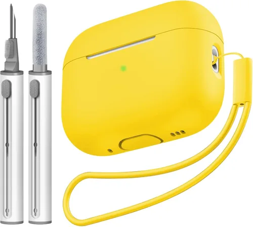 Vista 31 de Compatible con Airpods Pro 2 Case, Funda Protectora de Piel de Silicona Suave con Kit de Limpieza y Cordón Compatible para AirPod Pro de 2ª