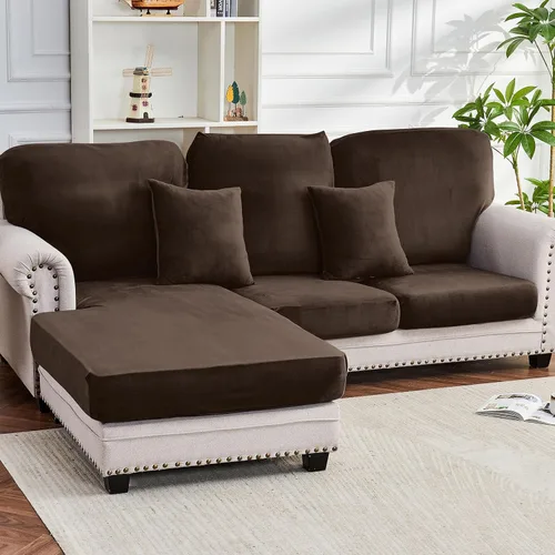 Vista 80 de Funda para Sofá de Terciopelo Elástico Funda de Cojín de Sofá 1 Pieza - Funda Elástica Lavable para Asiento o Respaldo, Fundas de Asiento para Sofás