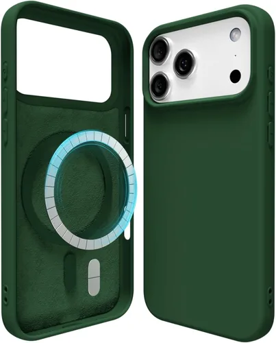 Vista 92 de oakxco Funda de silicona para iPhone 13 Mini/ 12 Mini magnética, compatible con carga inalámbrica Magsafe, goma delgada y suave, cubierta protectora