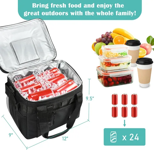 Vista 2 de Tirrinia Bolsa térmica grande aislada – Caja térmica a prueba de fugas para exteriores para mujeres y hombres – Bolsa de congelador portátil