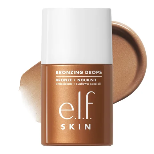 Vista 10 de e.l.f. SKIN - Gotas bronceadoras, bronceador líquido para rostro y piel, crea un brillo bañado por el sol, infundido con vitamina E, vegano y libre
