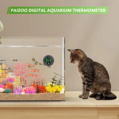 Vista 6 de PAIZOO Termómetro inalámbrico para acuario preciso ± 0.9℉, batería