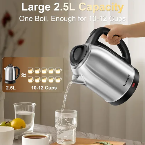 Vista 10 de Topwit - Hervidor eléctrico grande de 2,5 L, hervidor eléctrico de acero inoxidable