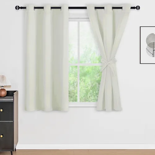 Vista 158 de DWCN - Cortinas 100% opacas para dormitorio con forro negro, cortinas de ventana de doble capa con aislamiento térmico que oscurecen toda la Azul