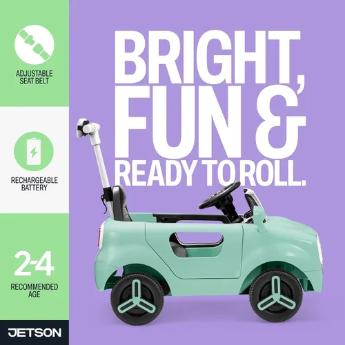 Vista 6 de Jetson Mako Niños Coche Eléctrico con Asistencia de Motor por Empuje, 3 Modos: Empuje, Conducción o Control Remoto, Velocidad Máxima de 3 mph
