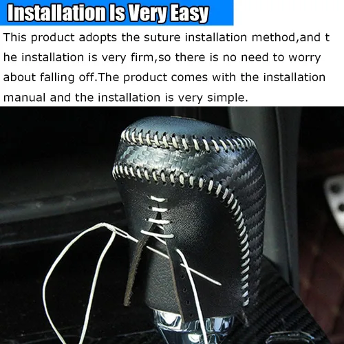 Vista 5 de Accesorios de interior personalizados para Mazda CX-30 2020 2021 2022, funda de palanca de cambios de cuero automático, botas de transmisión, funda