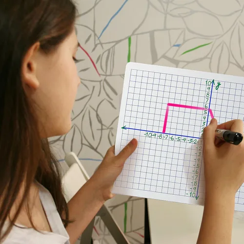 Vista 8 de SCRIBBLEDO - Paquete de 12 tableros de regazo XY Axis Coordinate Graph 9x12 con 12 borradores No Residuals or Ghosting, Budget Friendly 12 Pack