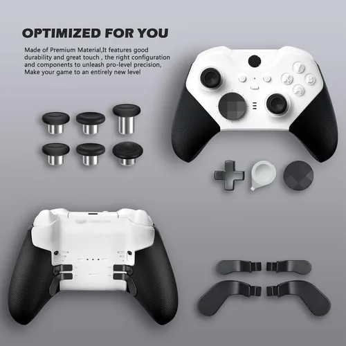 Vista 7 de Sedicoca Complete Component Pack for Xbox Elite Series 2 Core - Accessories 15 in 1 Metal Thumbsticks Replacement for Xbox One Elite Series