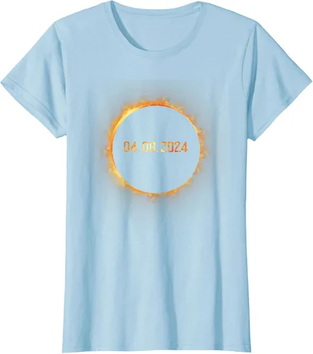 Vista 24 de Totality 04.08.24 Total Solar Eclipse 8 de abril de 2024 Eclipse Camiseta, Negro, S
