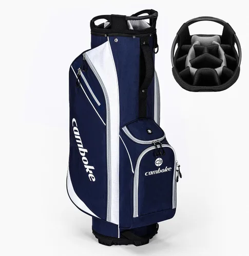 Vista 11 de Bolsa ligera para carrito de golf con divisores de longitud completa de 14 vías, bolsa enfriadora, bolsa de golf para hombres y mujeres con correa