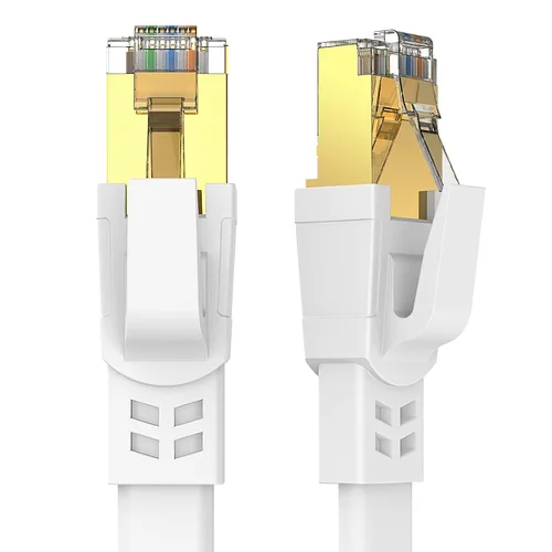 Vista 10 de Cable Ethernet Cat 8 de 1.5 pies, paquete de 2 unidades, cable de Internet de alta velocidad con 40 Gbps 2000 Mhz, cable de red RJ45 de entierro