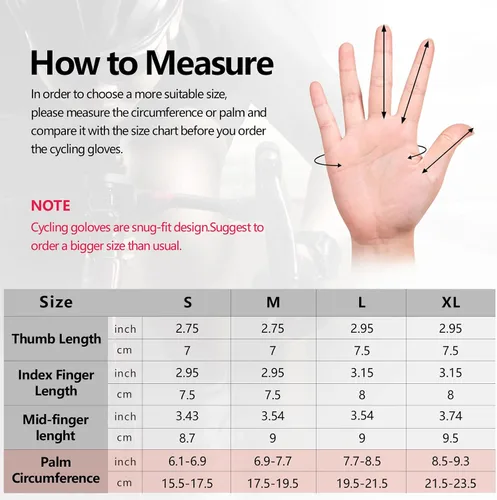 Vista 6 de NICEWIN Cycling Bike Gloves Men Women, Padded Anti-Slip Mountain Bike Gloves, Touch Screen Full Finger Road Bicycle Biking Gloves