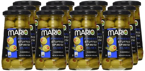 Vista 4 de Mario Camacho Foods Aceitunas de Manzanilla rellenas de pimiento picado, 5.75 onzas (paquete de 12)