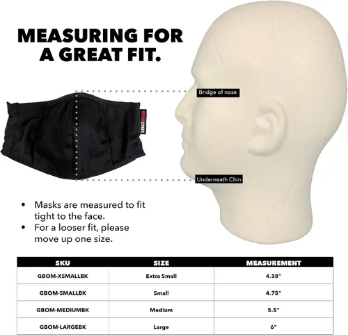Vista 6 de Gator Cases Double-Layer Face Mask with Magnetized Cotton Flap, Ideal for Wind Instrument Performance; Large (GBOM-LARGEBK)