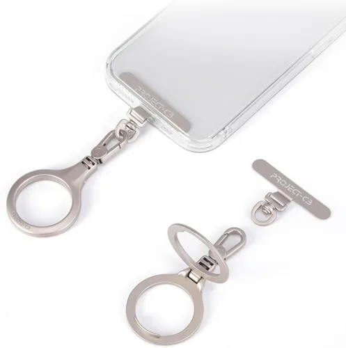 Vista 12 de Lengüeta de metal para teléfono, parche de cordón, llavero de soporte para teléfono, soporte para anillo, lengüeta de correa Negro