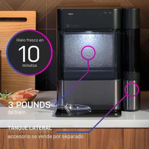 Vista 3 de GE Profile Opal 2.0 Máquina de hielo de pepitas de encimera Máquina de hielo con conectividad WiFi Esenciales de cocina inteligentes