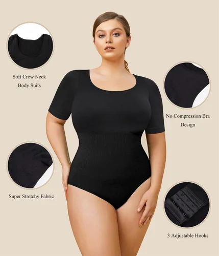 Vista 3 de BRABIC Body moldeador para mujer para control de abdomen, sin costuras, sin mangas, moldeador de cuerpo