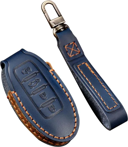 Vista 12 de ontto Funda para llavero con llavero de cuero protector para llaves compatible con Nissan Murano Pathfinder