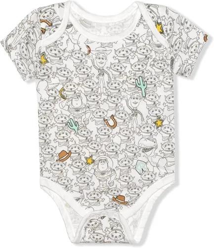 Vista 4 de Disney Toy Story Woody Buzz Lightyear Green Aliens and Rex Boys 3 Pack Bodysuit for Newborn GreenGreyWhite