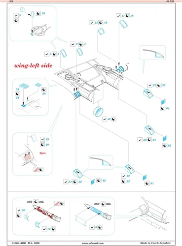 Vista 9 de Eduard Accessories 48533 Model Building Accessories B-17G Flying Fortress Exterior para Revell/Monogram Kit