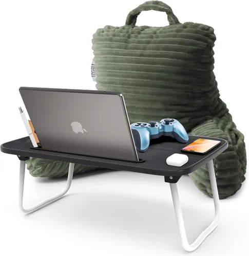 Vista 25 de Nestl Almohada de lectura para niños y adolescentes con espuma viscoelástica triturada, almohadas de respaldo de felpa de corte lujoso para leer