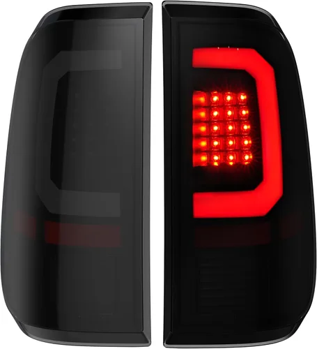 Vista 10 de Luces traseras LED compatibles con Ford F250 F350 F450 Super Duty 2008-2016, lente transparente, tubo blanco tipo C, lámparas de freno traseras OE