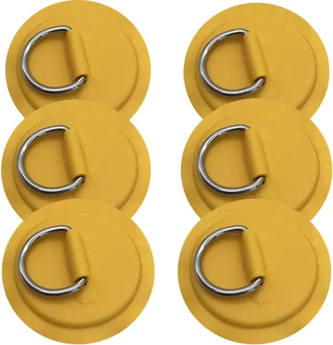 Vista 5 de 6 piezas de acero inoxidable D anillos parche para PVC inflable barco canoa balsa bote bote kayak tabla de surf tabla de remo