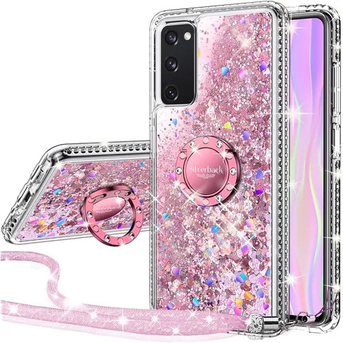 Vista 10 de Silverback - Carcasa para Samsung Galaxy S20 FE con soporte de anillo, color dorado transparente