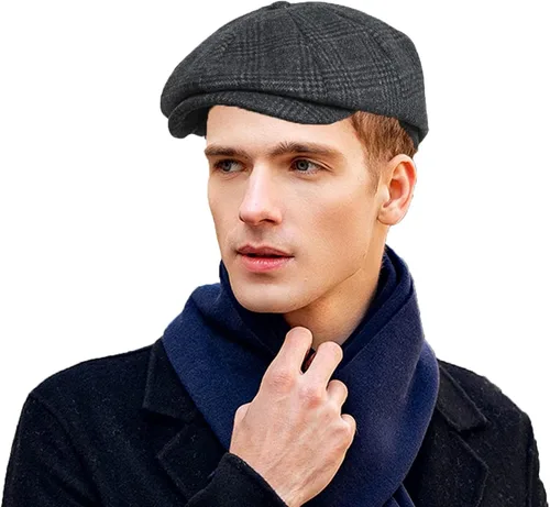 Vista 3 de Gorras planas clásicas de hiedra para adultos, resistentes al viento, para panadería, Newsboy