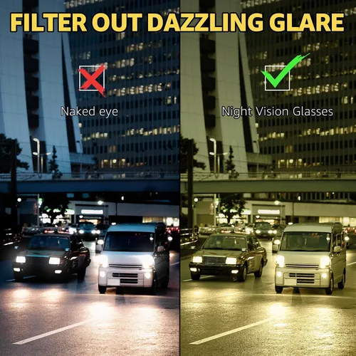 Vista 8 de Myiaur Lentes de visión nocturna para mujeres y hombres, lentes polarizados para conducción nocturna con lente amarilla antirreflejos, protección UV